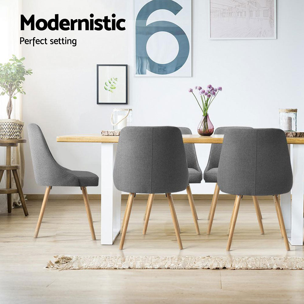 Hartley Fabric Dining Chairs – Grey – Set of 4