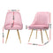 Set of 2 Velvet Dining Chairs - Pink