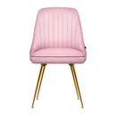 Set of 2 Velvet Dining Chairs - Pink