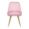 Set of 2 Velvet Dining Chairs - Pink