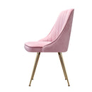 Set of 2 Velvet Dining Chairs - Pink