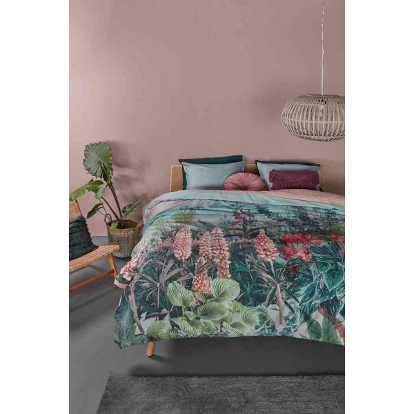 Lupine Cotton Sateen Green Quilt Cover Sets – Queen