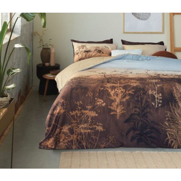 Linden Brown Cotton Sateen Brown Quilt Cover Sets – Queen