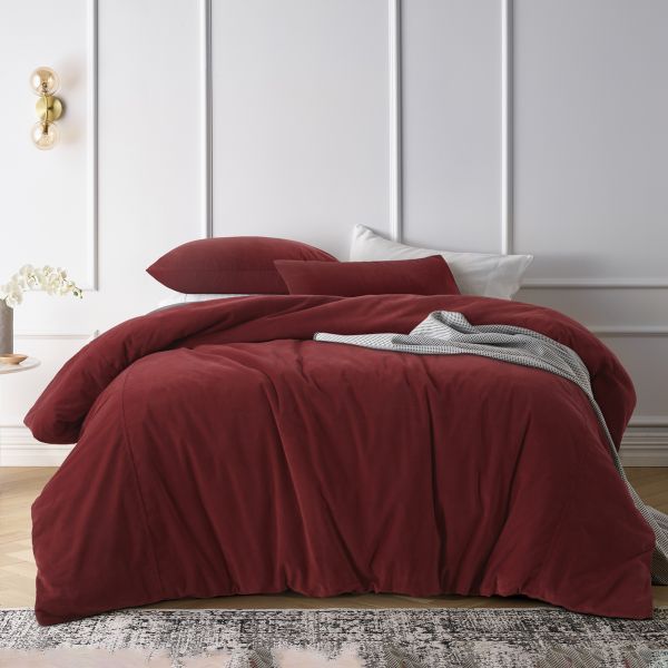 Cotton Velvet Rouge Quilt Cover – Queen