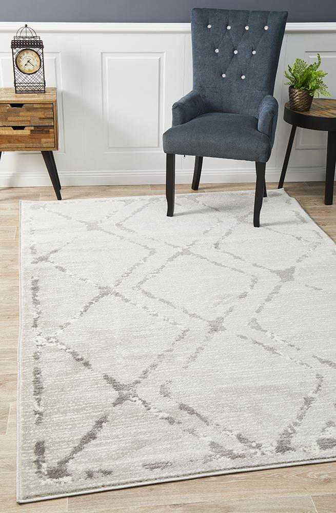 Rumi Silver Modern Rug Rugs