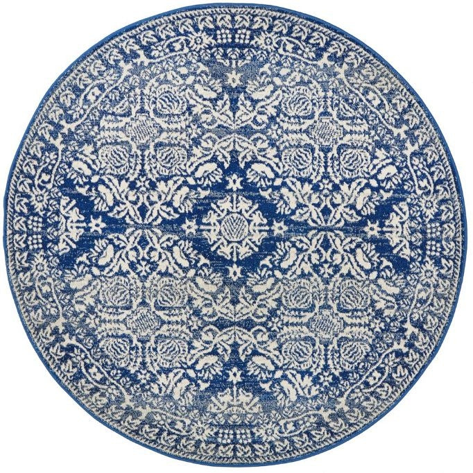 Lyra Navy Modern Rug (Round) Rugs
