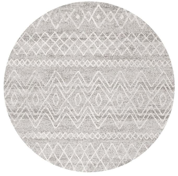 Cairo Grey Modern Rug (Round) Rugs