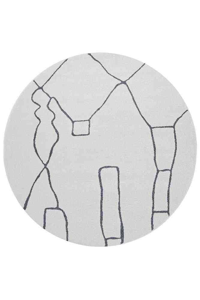 Sonnet Grey Modern Rug (Round) Rugs