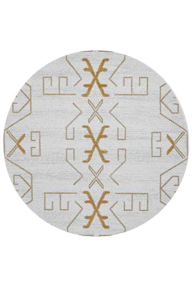 Verona Gold Modern Rug (Round) Rugs