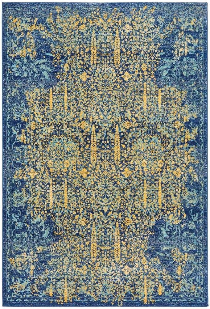 Haven Blue Modern Rug Rugs