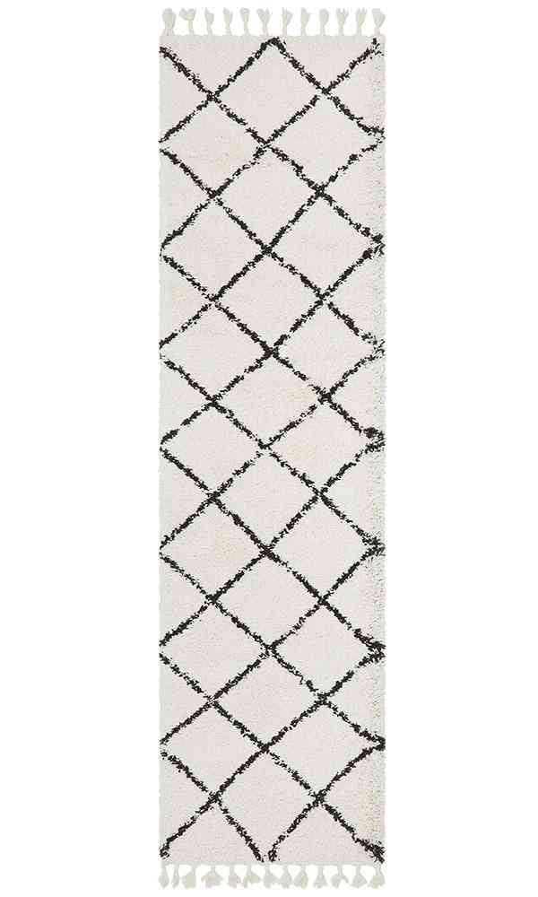 Savoy White Modern Rug (Runner) Rugs
