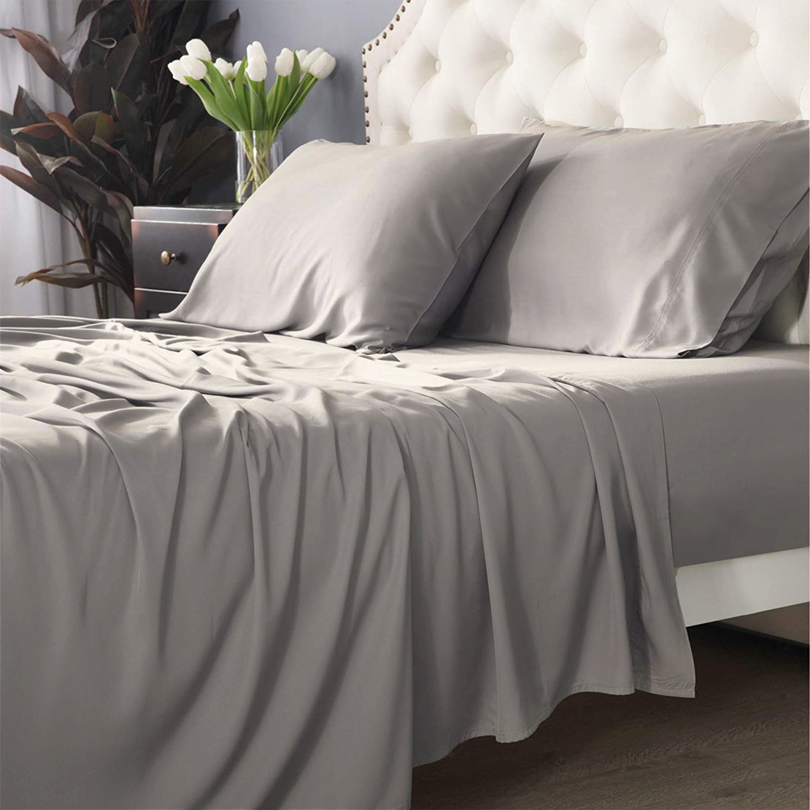 Bamboo Cotton 500 TC Pewter Sheet Set Split – Queen