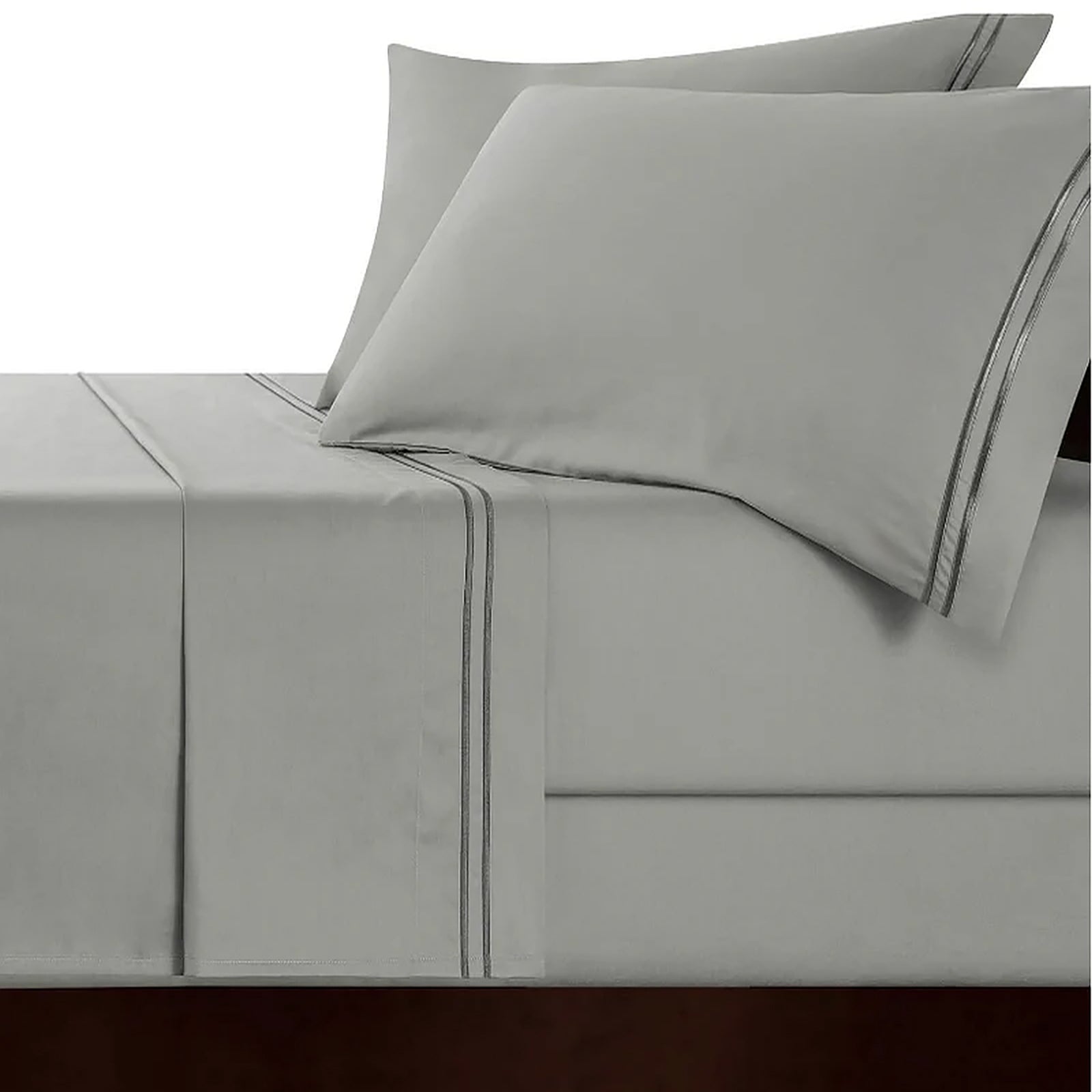 Strada Egyptian Cotton Sheet Set – Silver Charcoal – Queen