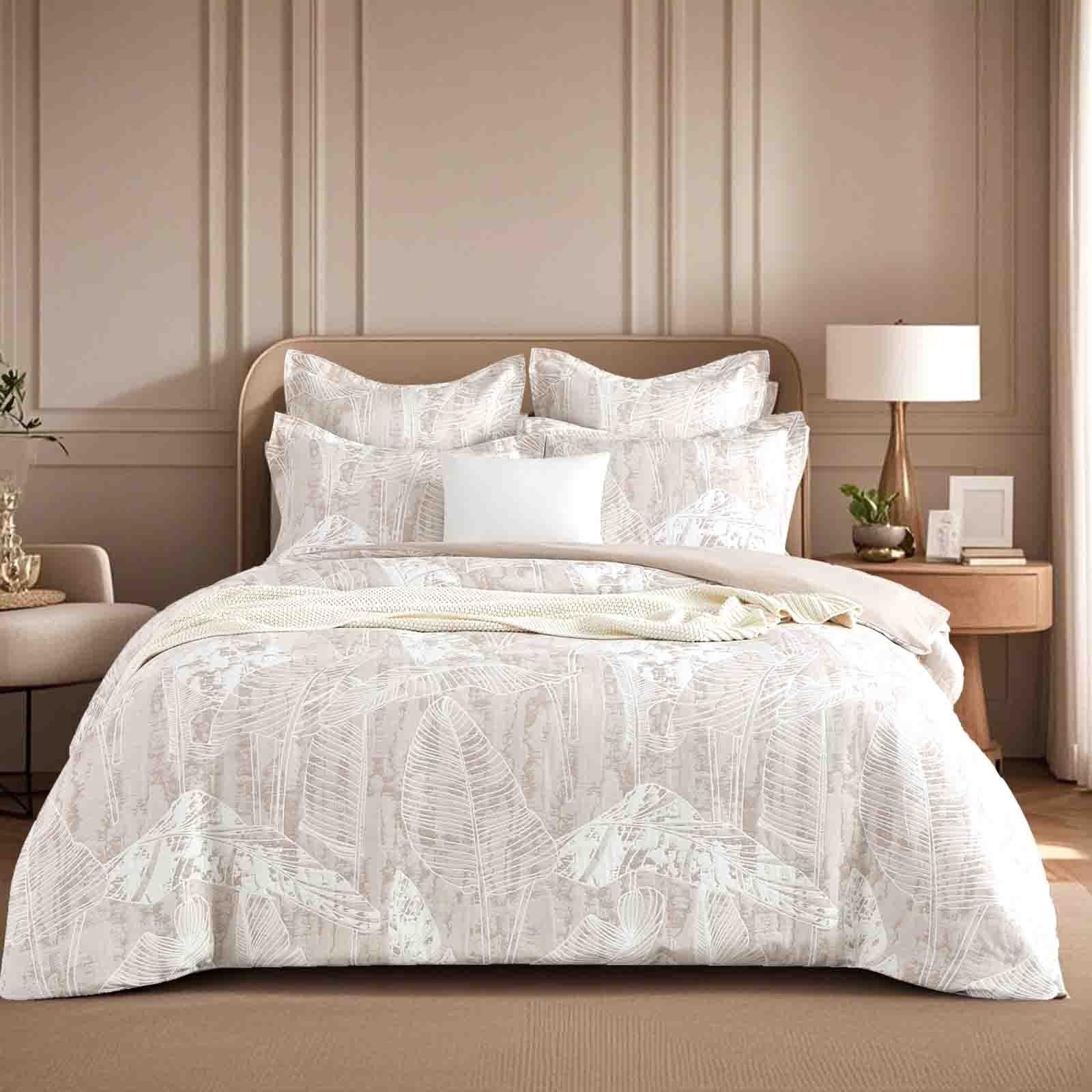 Panache Wood Jacquard Quilt Cover Set – Double