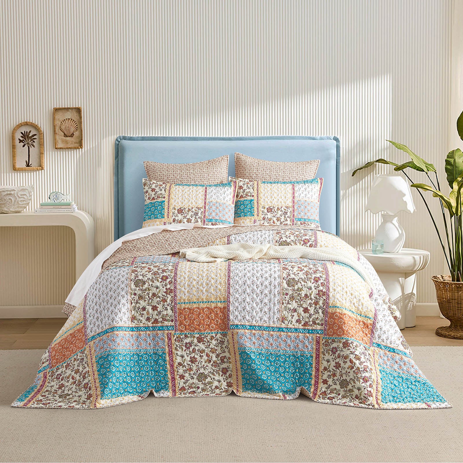 Amber Quilted Reversible /Double Coverlet Set – Single