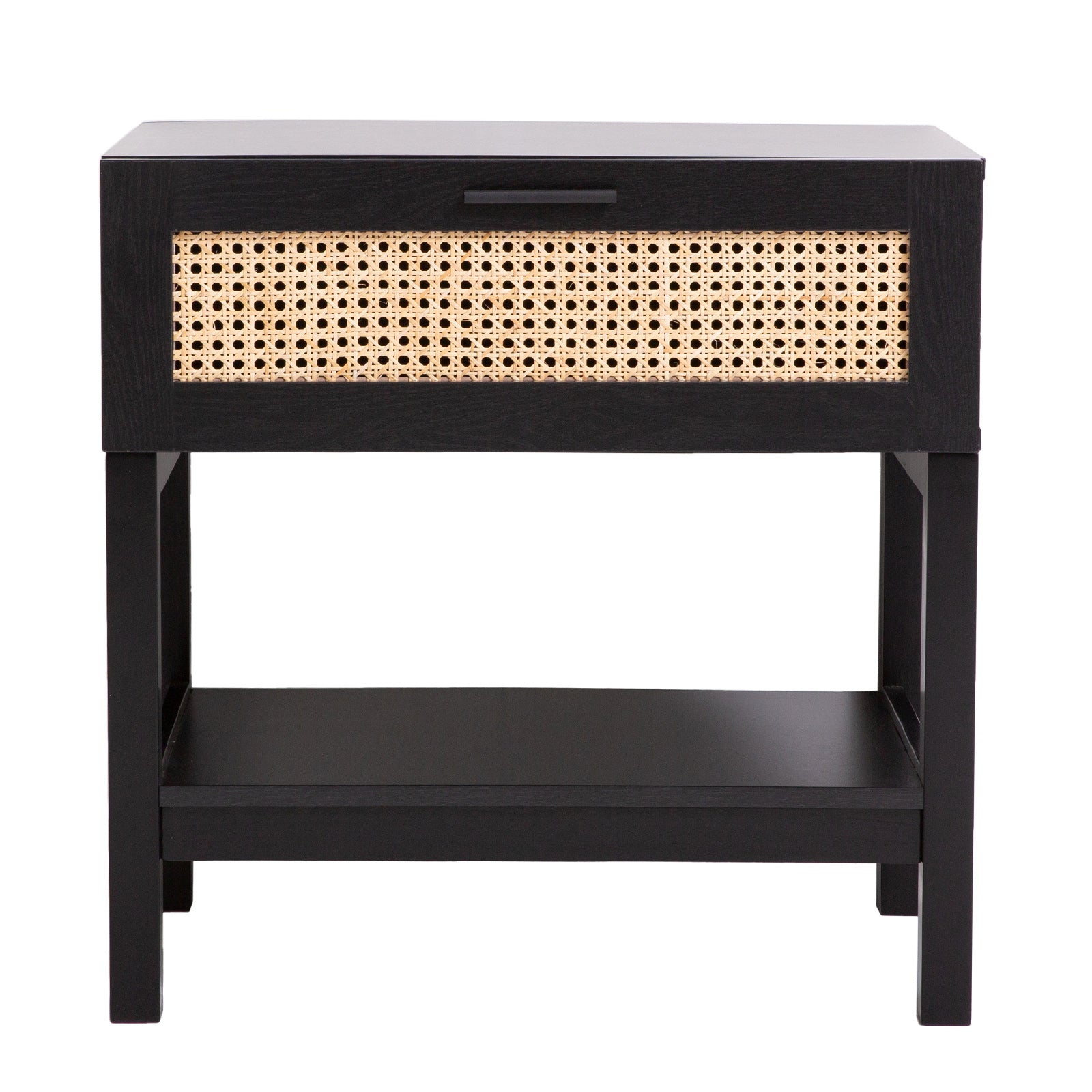 Tulum Rattan Bedside Table – Black – 60cm