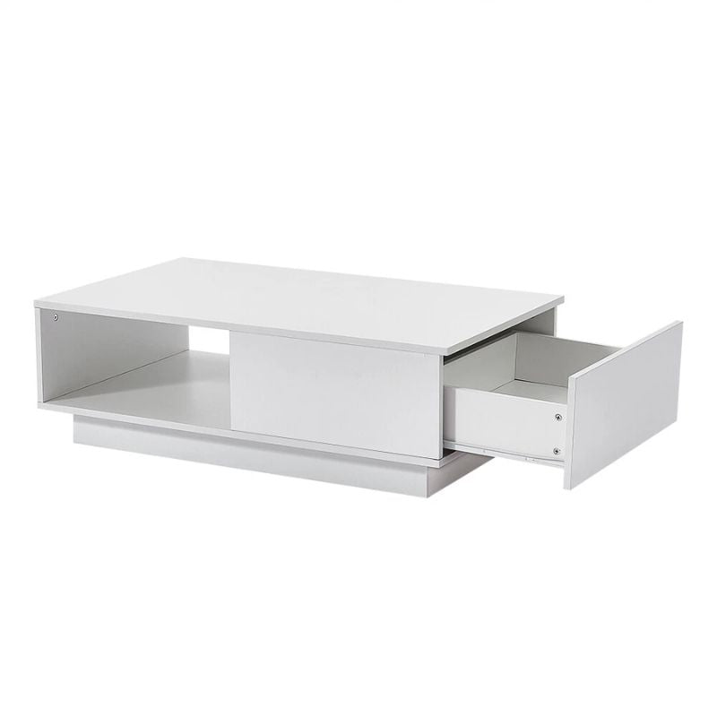Velora LED Coffee Table – White – 95 cm