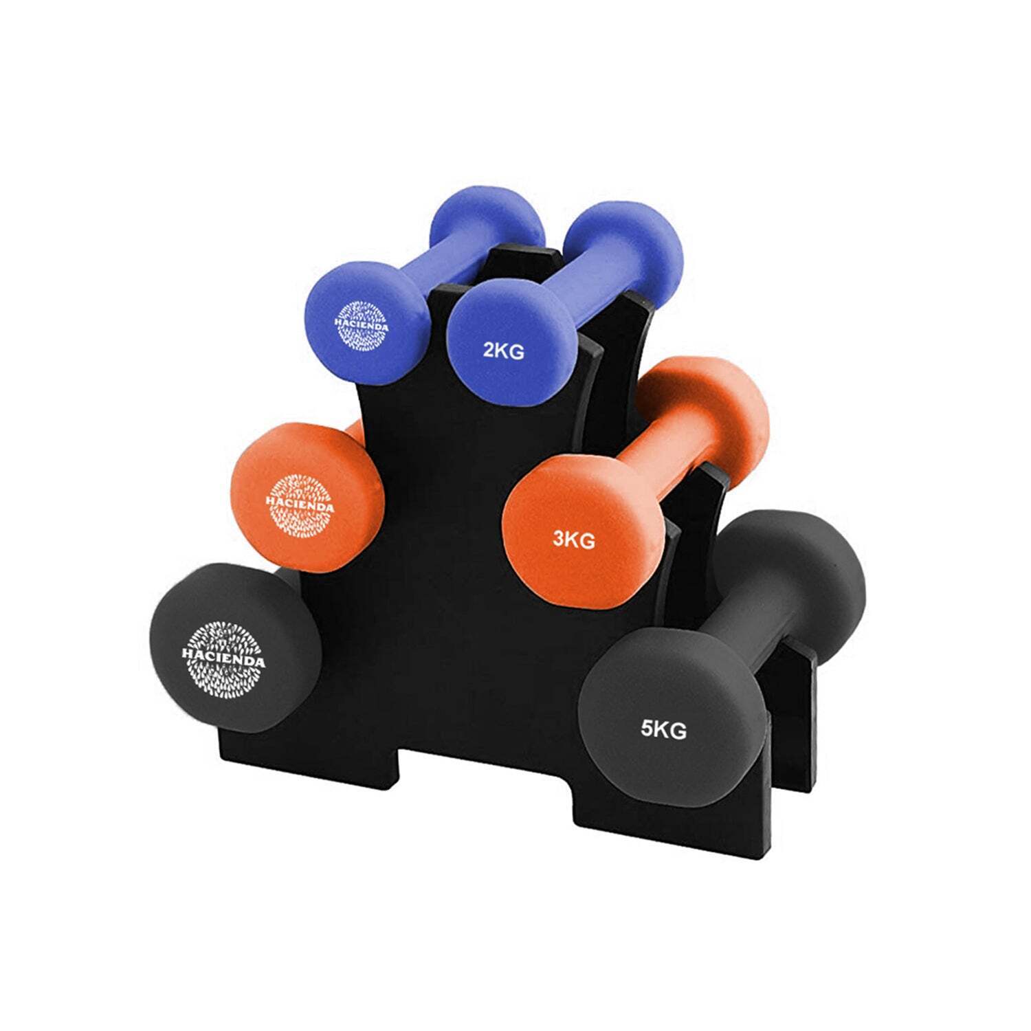 Nova 7pc 2/3/5kg 20Kg Total Weighted Dumbbell Gym Set for Exercise w/Rack