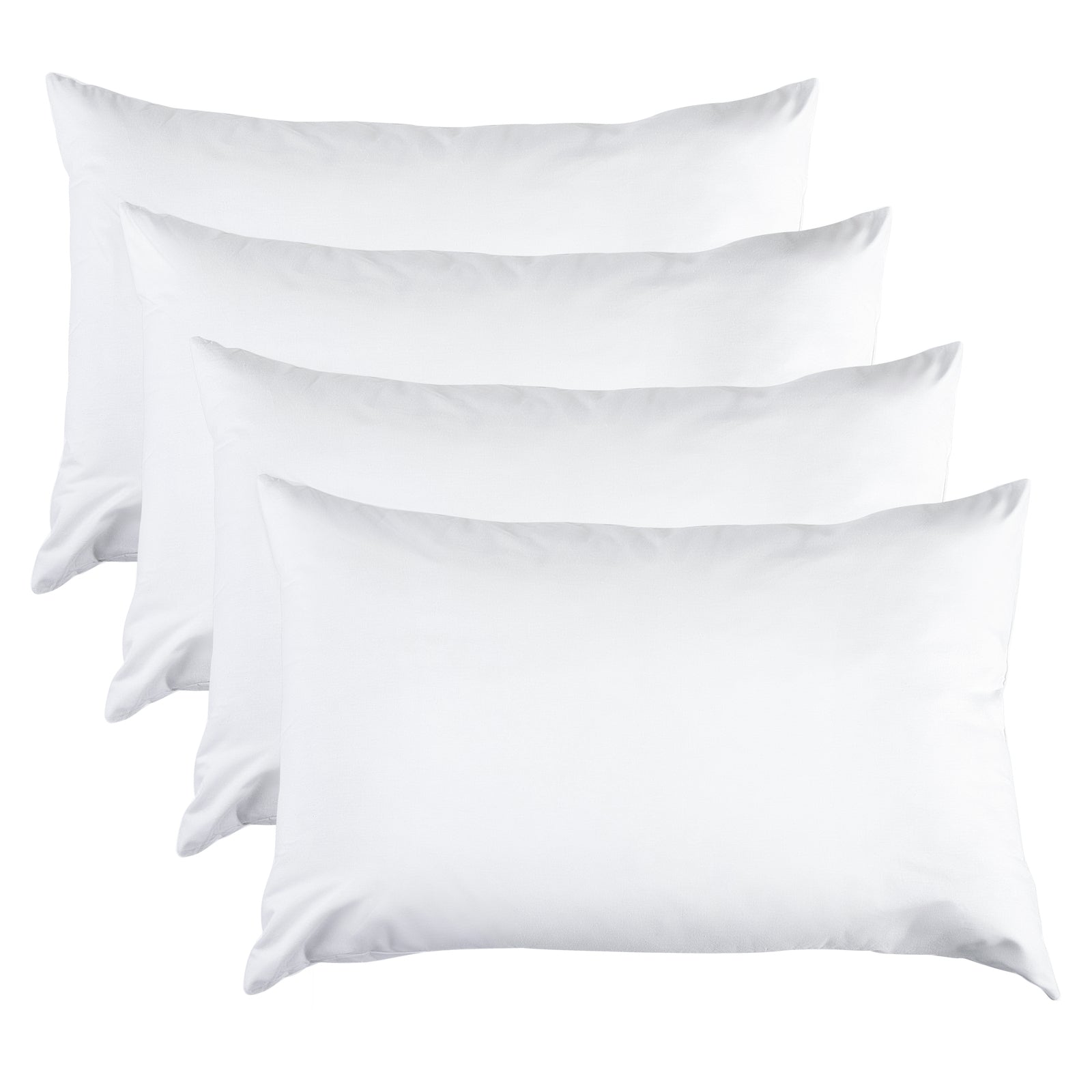 Linden 100 Percent Cotton Pillow Cover with 800g Poly Fill, Hypoallergenic, Antibacterial, and Cooling Technology 4 PK