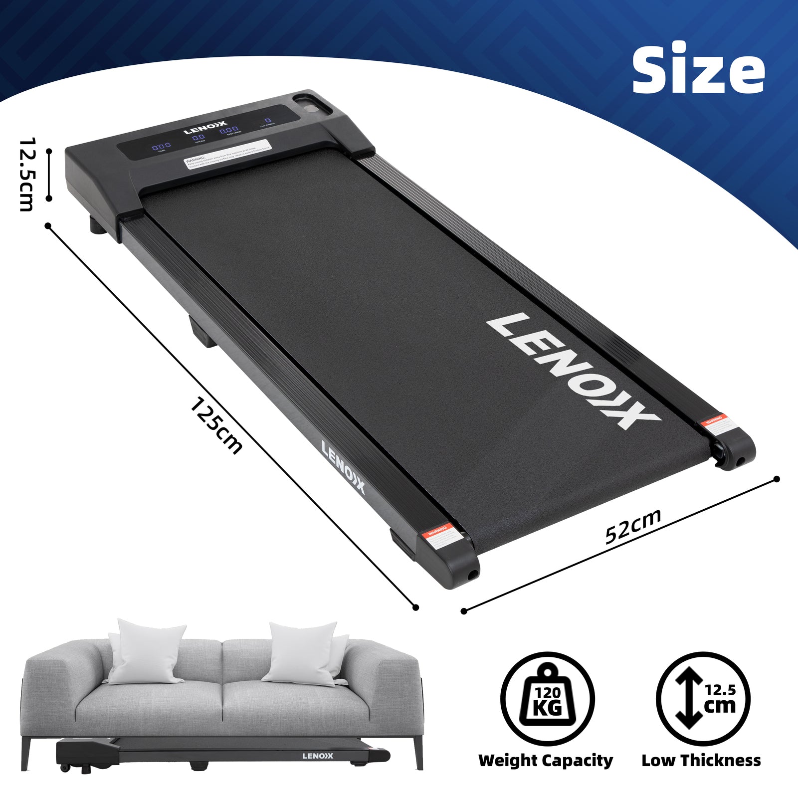 Vigor Electric Walking Pad Treadmill – Grey – 52 cm