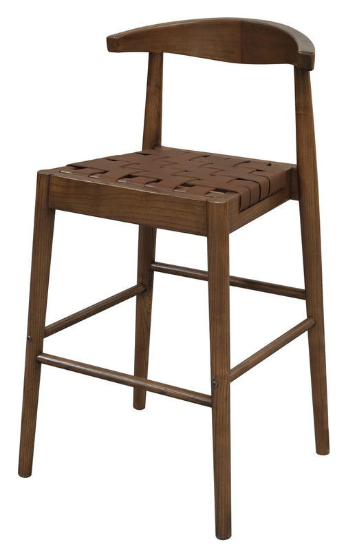 Elliot Leather Counter Stool – Brown – Single