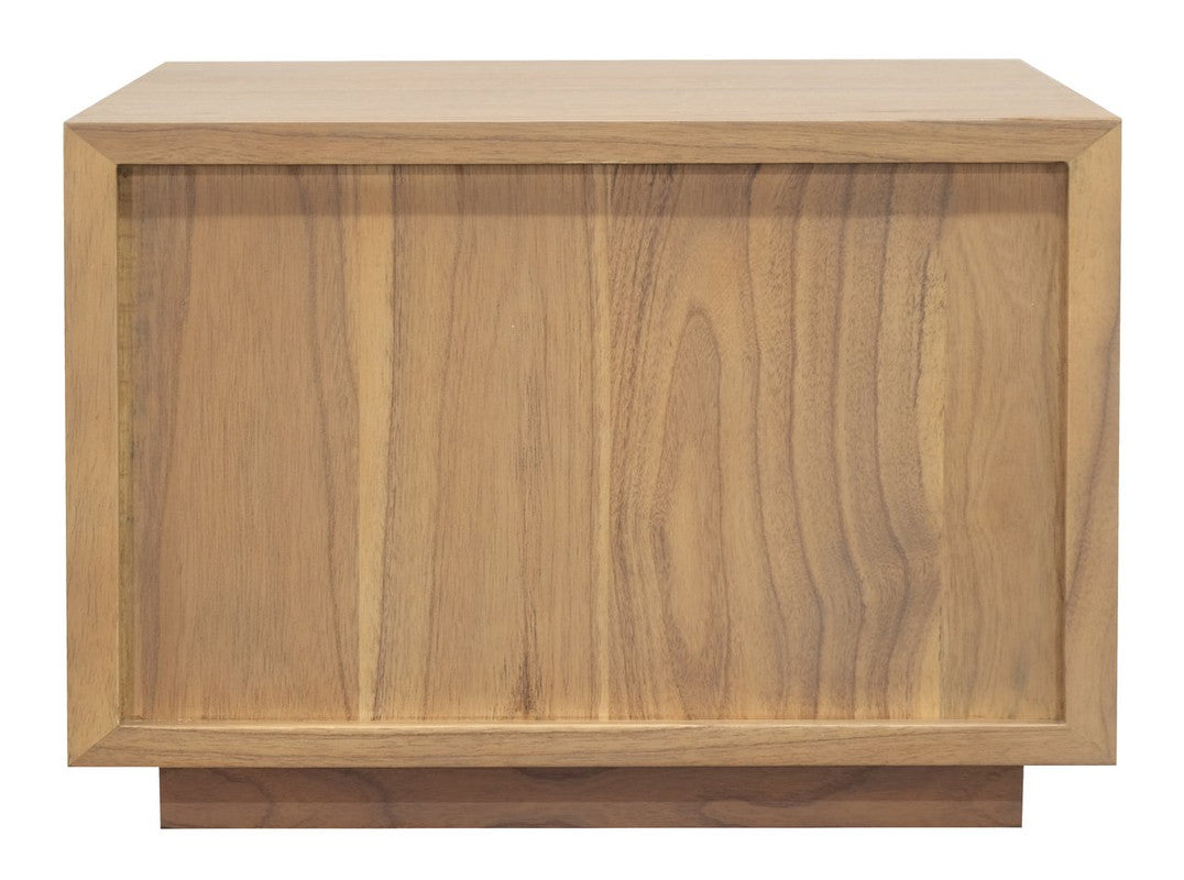 Oscar Low Bedside Table with Drawer – Natural – 35 cm Height