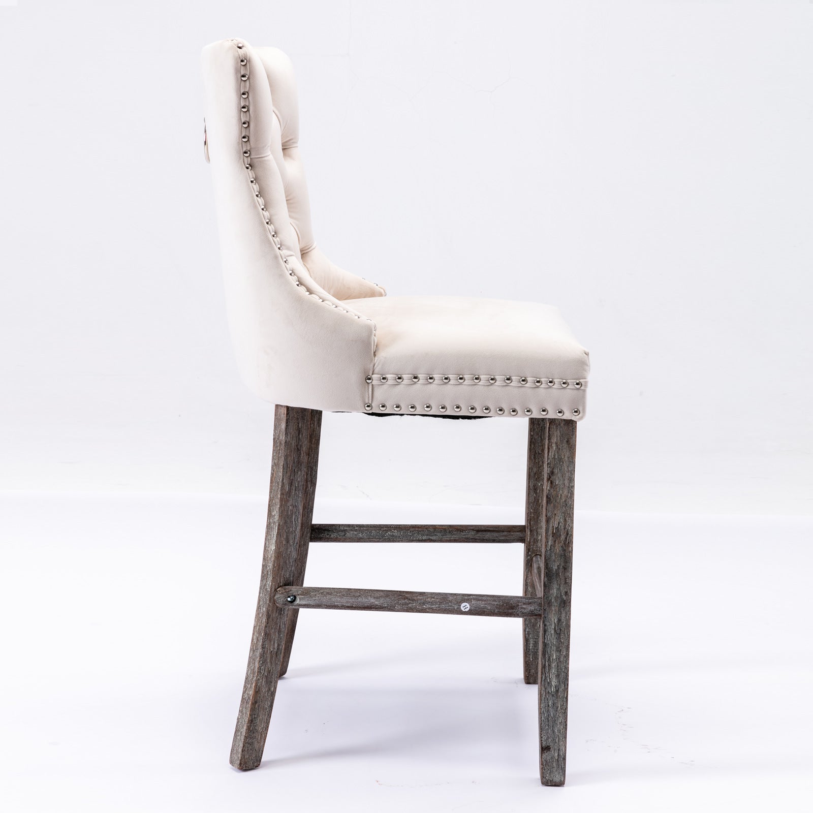 Cove Velvet Bar Stools – Beige – Set of 2