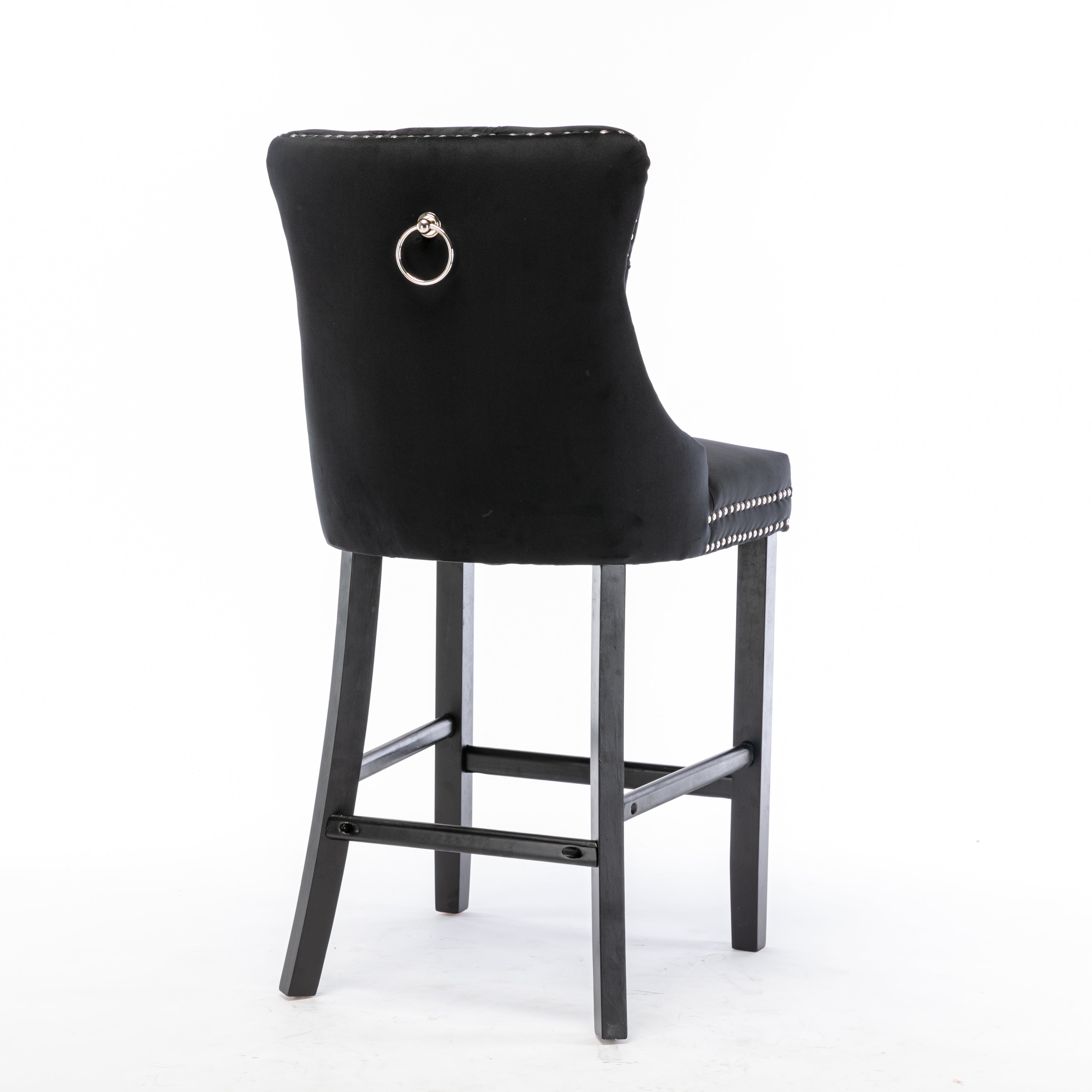 Cove Velvet Tufted Bar Stools – Black – Set of 4