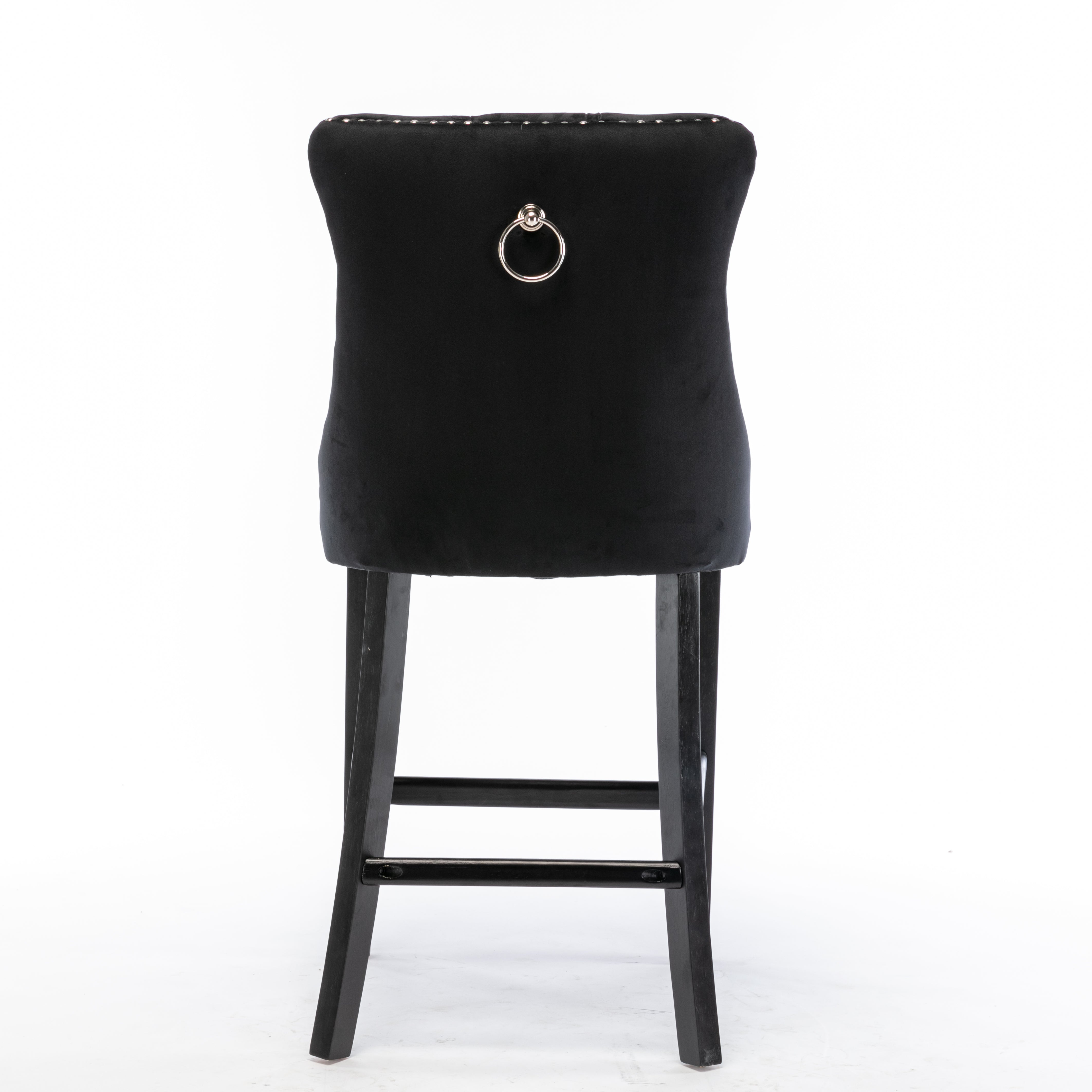 Meridian Velvet Bar Stools – Black – Set of 2