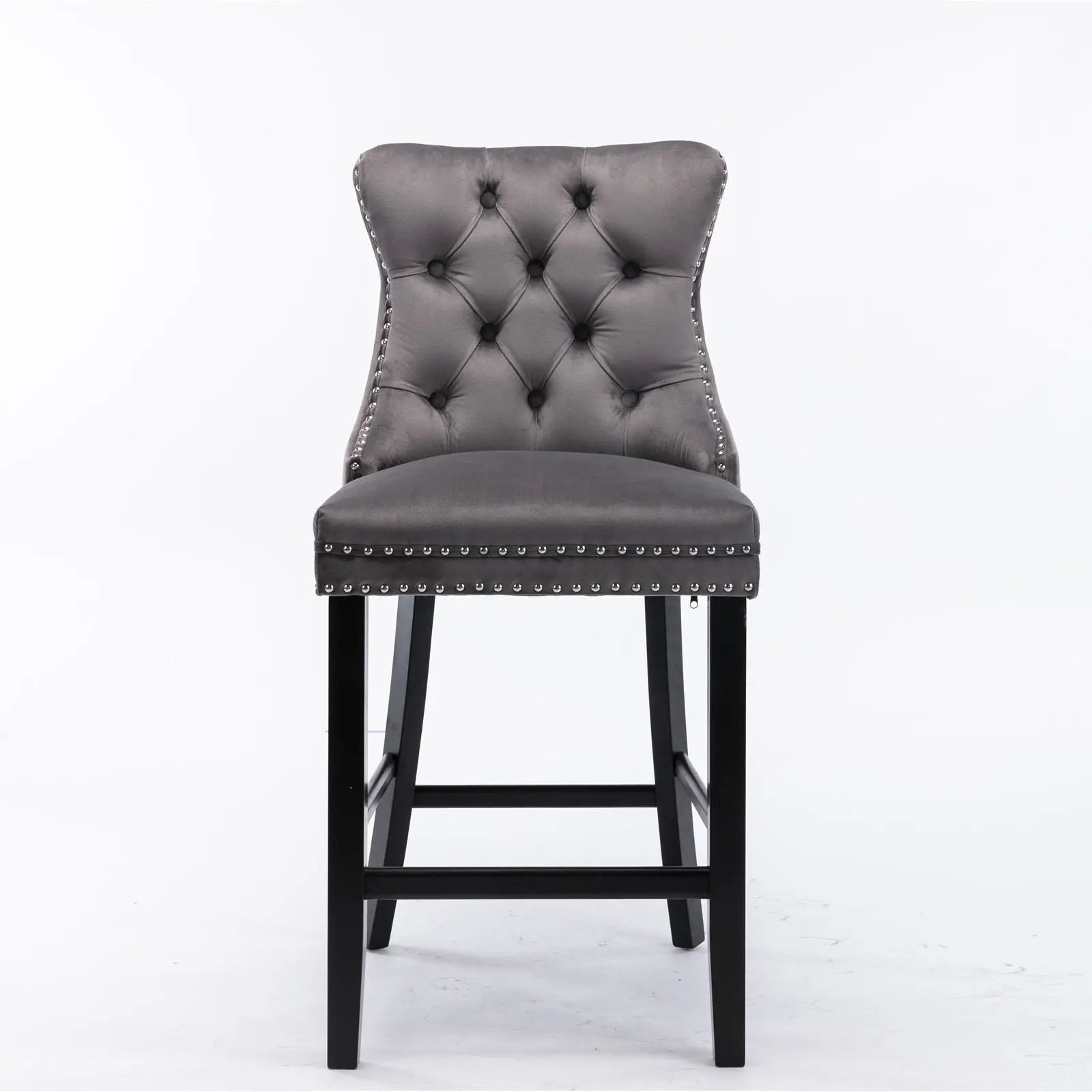 Haven Velvet Bar Stools – Grey – Set of 2