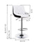 Set of 2 - Leather Swivel Gas Lift Counter Chair - White