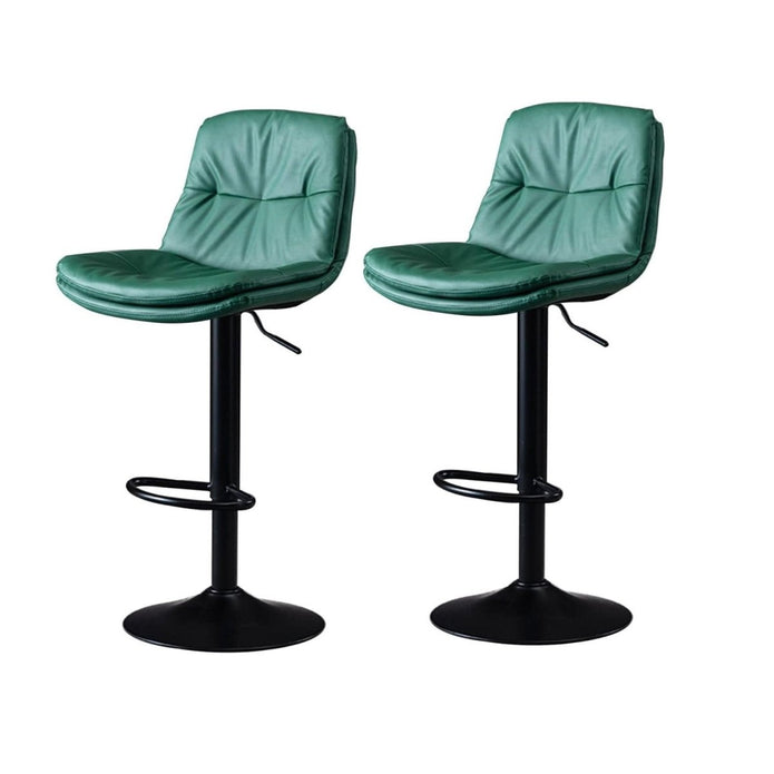 Cove SERENITà Bar Stools Kitchen Bar Stool Leather Barstools Swivel Gas Lift Counter Chairs BS8406 Green