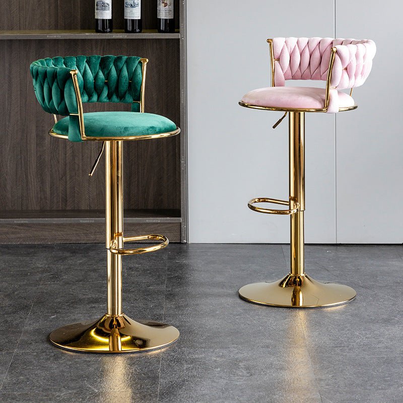 Serenita Velvet Counter Stools – Green – Set of 2