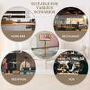 Elara Velvet Swivel Bar Stool – Pink with Gold Base – Set of 2