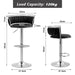 Serenita Velvet Swivel Counter Stool – Black – Set of 2