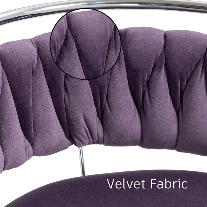 Serenita Velvet Swivel Counter Stool – Violet – Set of 2