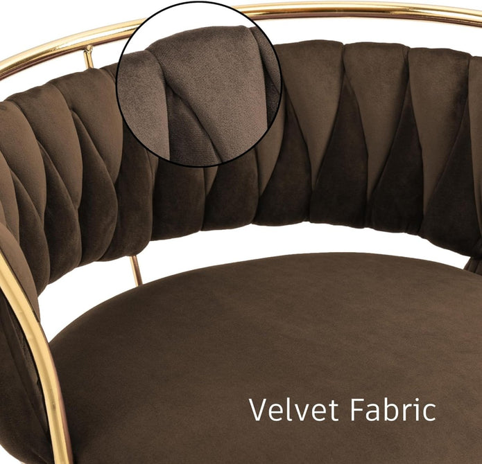 Valentina Velvet Swivel Bar Stools – Coffee – Set of 2