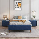 Vienna Velvet Bed Frame – Blue – Double