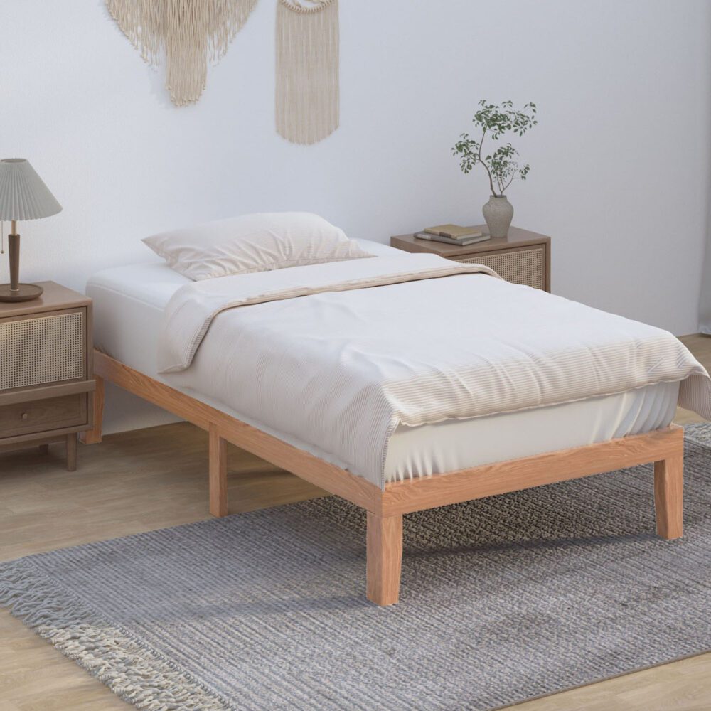 Union Wooden Bed Base – Brown – King Single