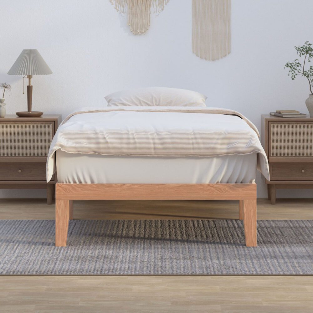 Union Wooden Bed Base – Brown – King Single