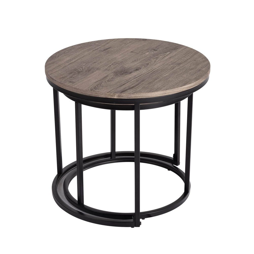 Callan Nesting Coffee Tables – Grey / Charcoal – Set of 2