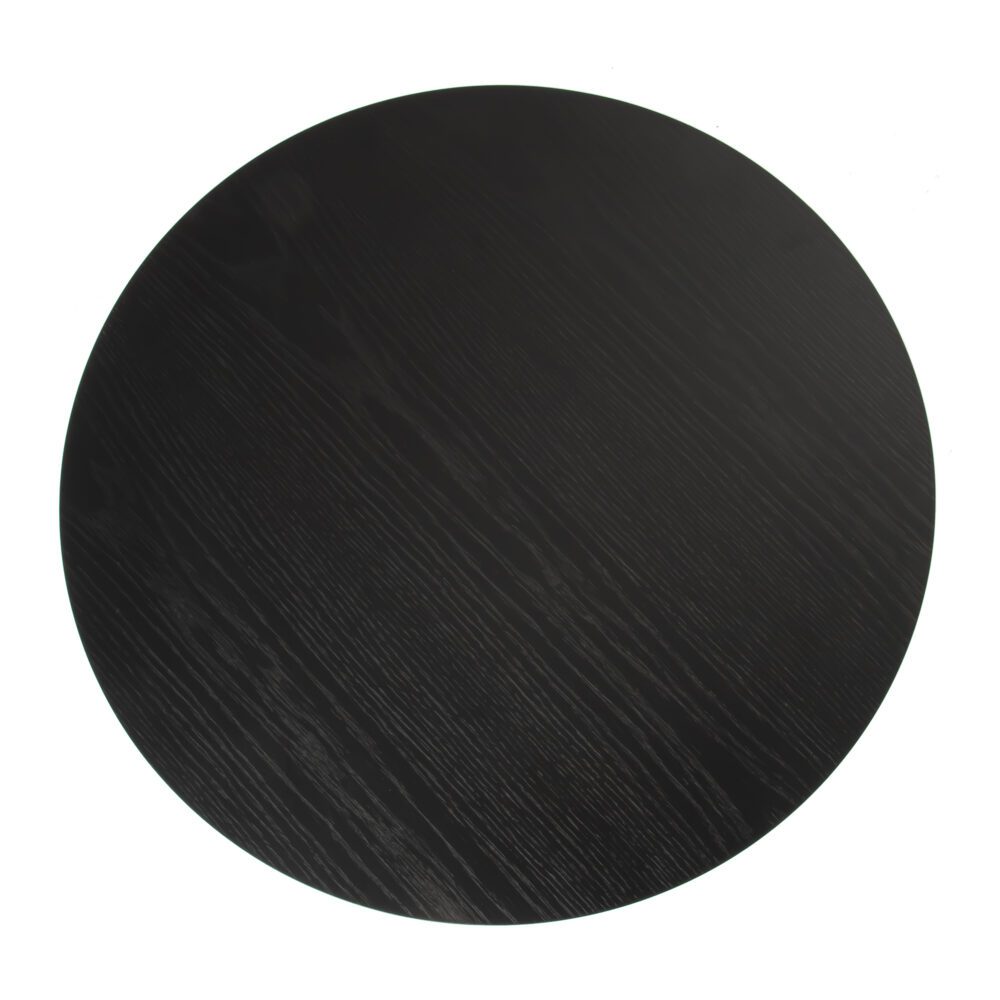 Palmer Slatted Coffee Table – Black & Brown / Wood – 80 cm