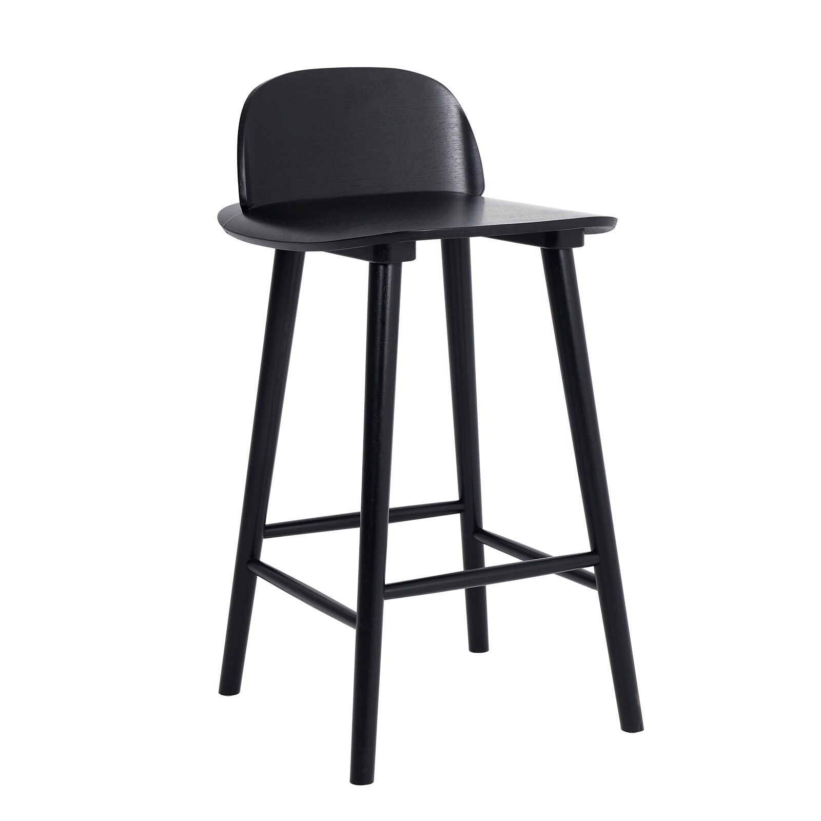 Atlas Elise Ash Wood Bar Stool 65cm – Black