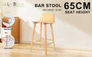 Atlas Elise Ash Wood Bar Stool 65cm – Natural