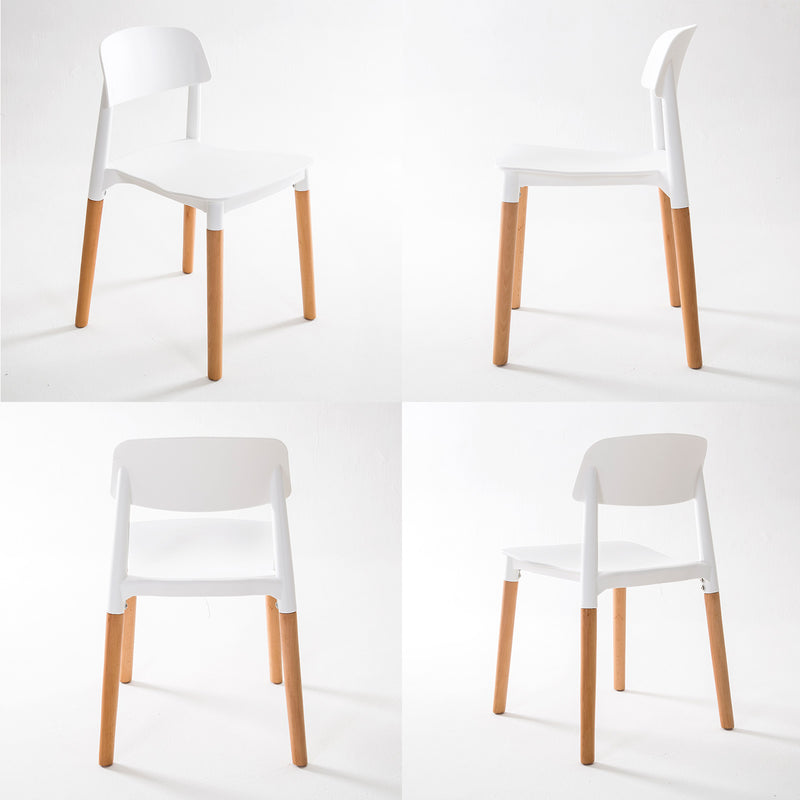 4 x Retro Stackable Dining Chairs – White