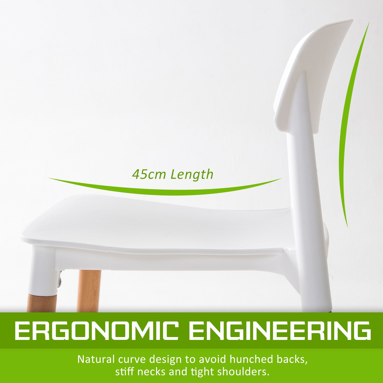 Belloch Retro Stackable Dining Chairs – White – Set of 4