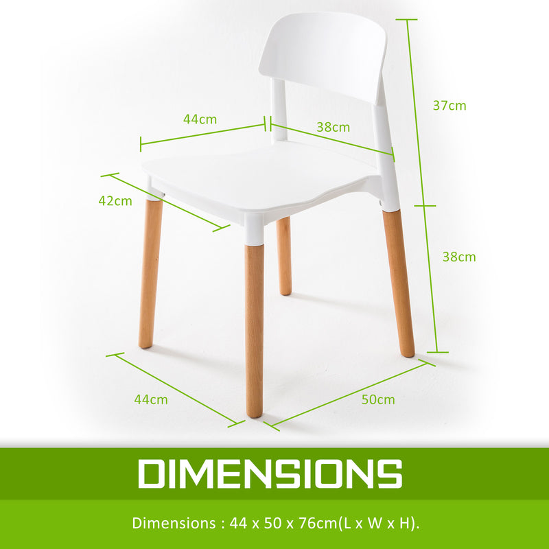 4 x Retro Stackable Dining Chairs – White