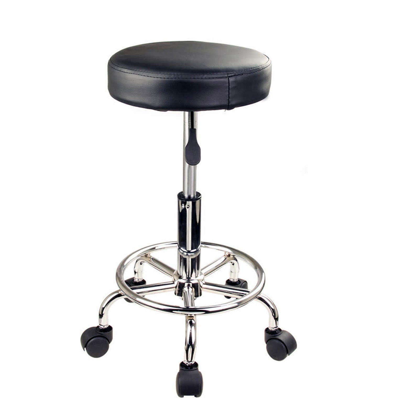 Callan Salon Barber Style Swivel Stools – Black – Set of 4
