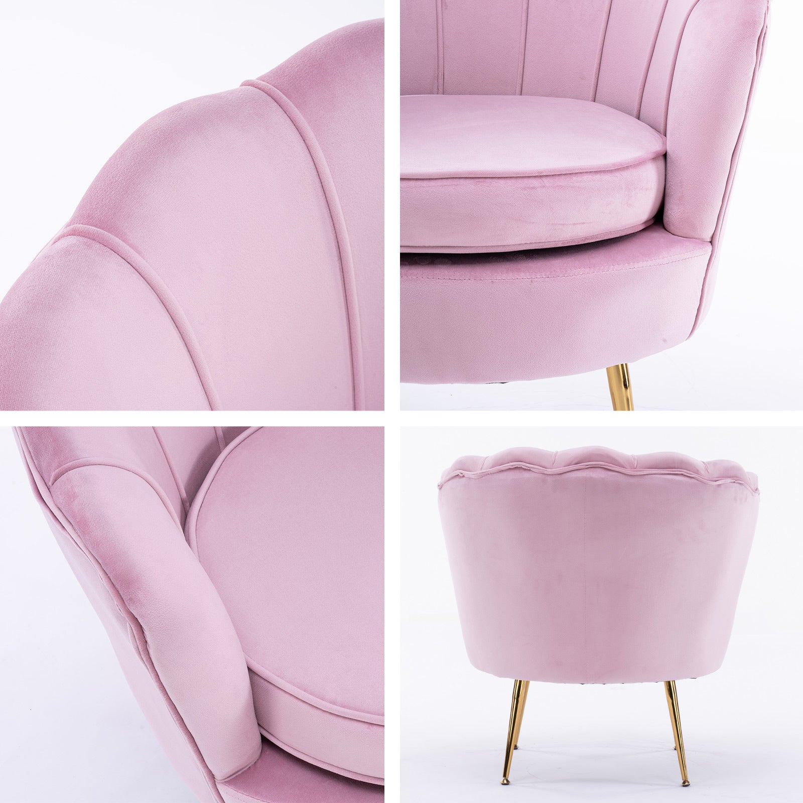 Scallop Shell Accent Chair – Pink – Single