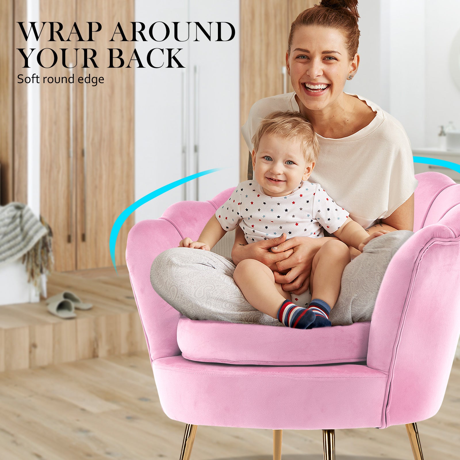 Scallop Shell Accent Chair – Pink – Single